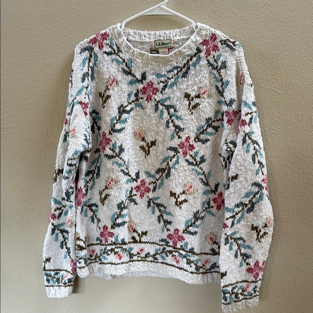 Vintage LL Bean Floral Sweater
